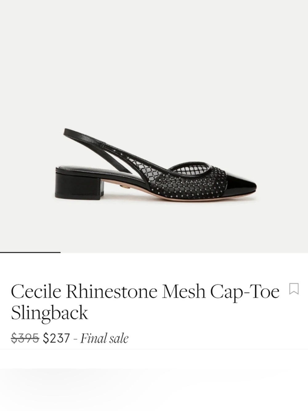 Veronica Beard Cecile Rhinestone Mesh Cap-Toe Slingback - Black